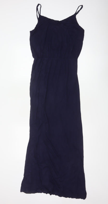 Gap Women’s Blue M Rayon Maxi Dress Adjustable Strappy Scoop Neck