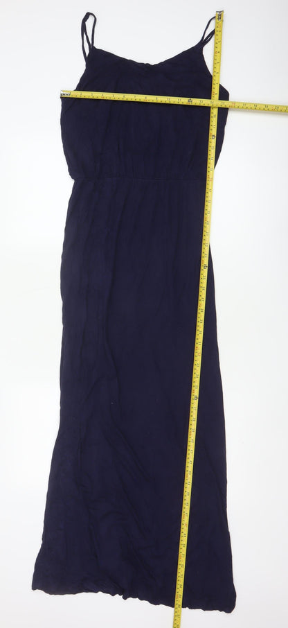 Gap Women’s Blue M Rayon Maxi Dress Adjustable Strappy Scoop Neck