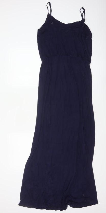 Gap Women’s Blue M Rayon Maxi Dress Adjustable Strappy Scoop Neck