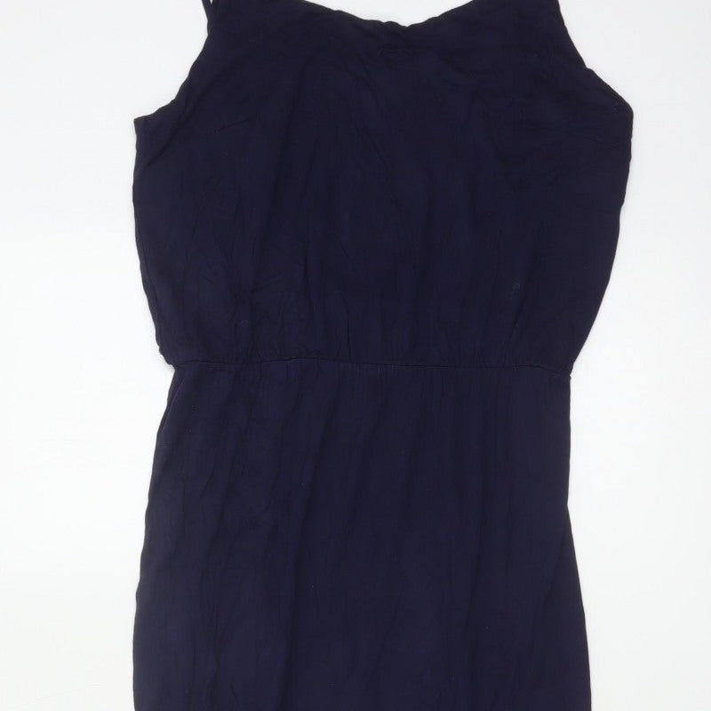 Gap Women’s Blue M Rayon Maxi Dress Adjustable Strappy Scoop Neck