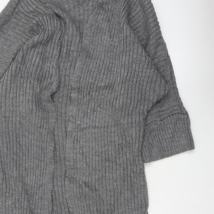 I Saw It First Women’s Grey Size 8 Rib Knit Open Long Cardigan