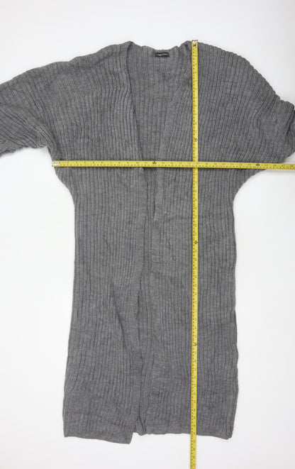 I Saw It First Women’s Grey Size 8 Rib Knit Open Long Cardigan