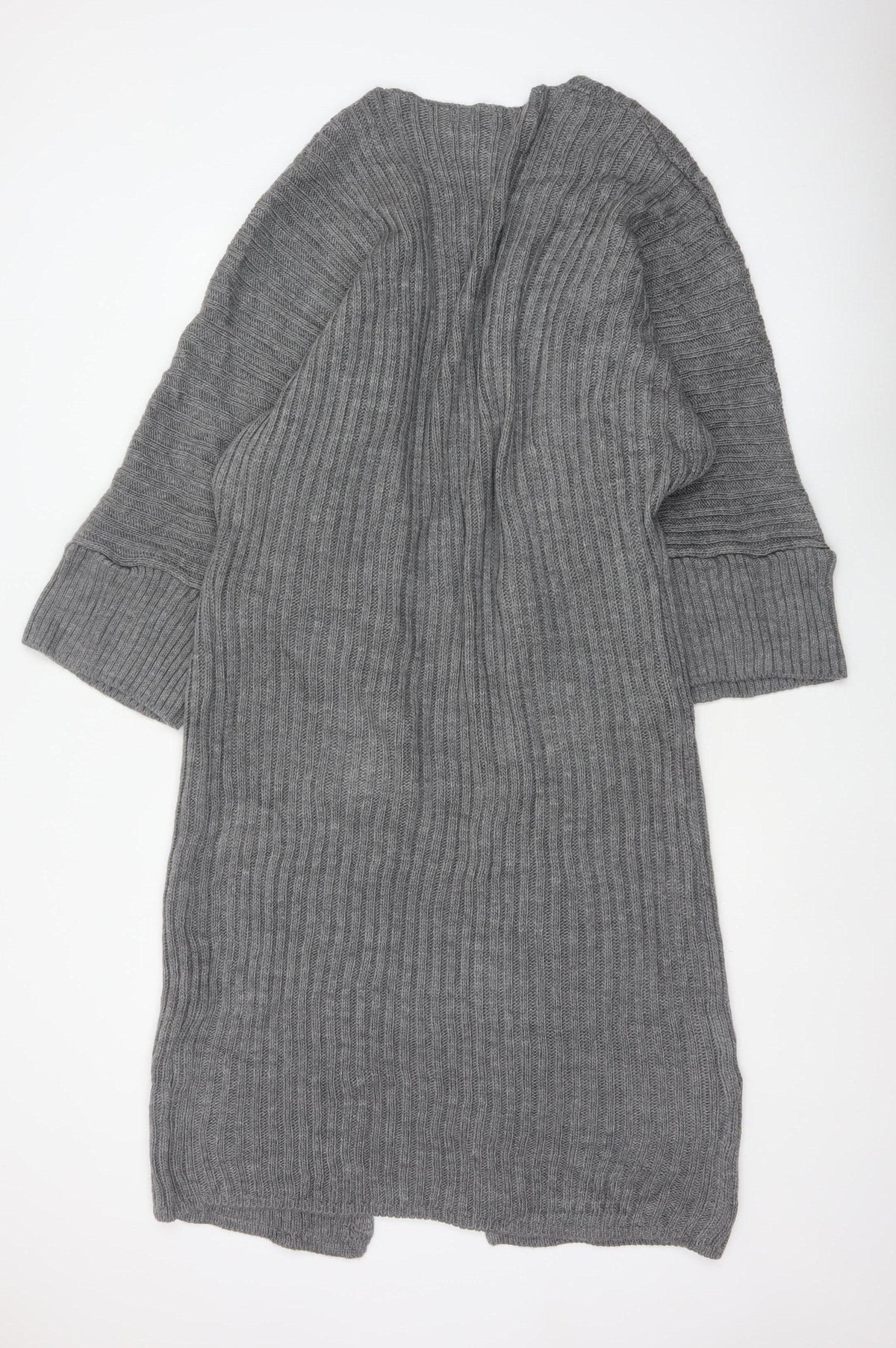 I Saw It First Women’s Grey Size 8 Rib Knit Open Long Cardigan