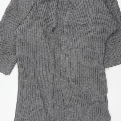 I Saw It First Women’s Grey Size 8 Rib Knit Open Long Cardigan