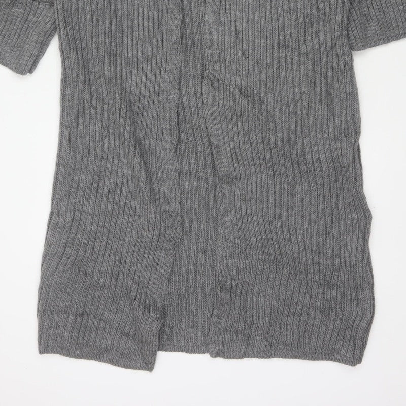 I Saw It First Women’s Grey Size 8 Rib Knit Open Long Cardigan