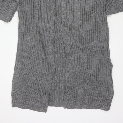 I Saw It First Women’s Grey Size 8 Rib Knit Open Long Cardigan