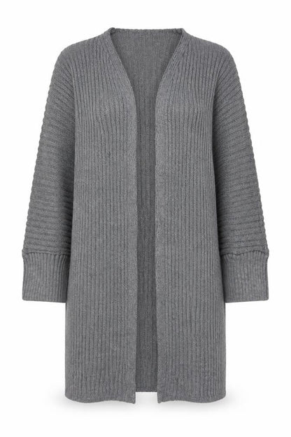 I Saw It First Women’s Grey Size 8 Rib Knit Open Long Cardigan