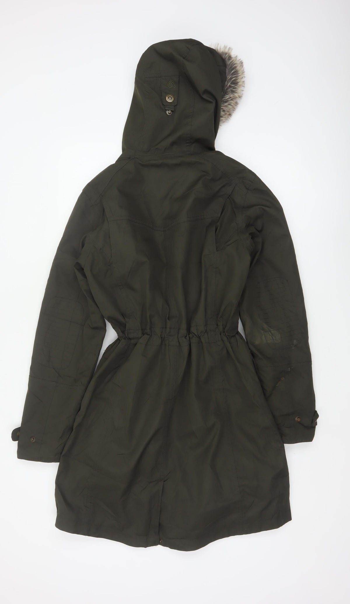 Craghoppers Women’s Black UK 10 Long Hooded Faux Fur Trim Parka Coat