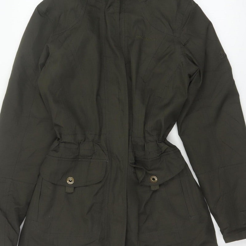 Craghoppers Women’s Black UK 10 Long Hooded Faux Fur Trim Parka Coat