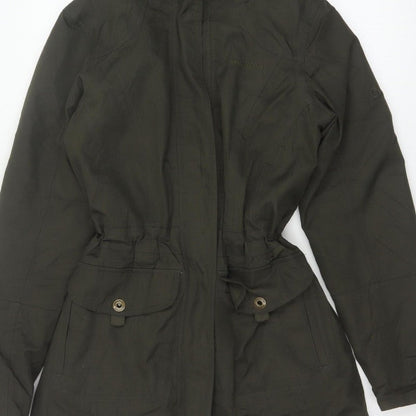 Craghoppers Women’s Black UK 10 Long Hooded Faux Fur Trim Parka Coat