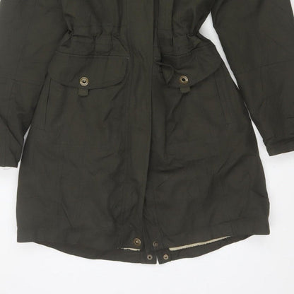 Craghoppers Women’s Black UK 10 Long Hooded Faux Fur Trim Parka Coat