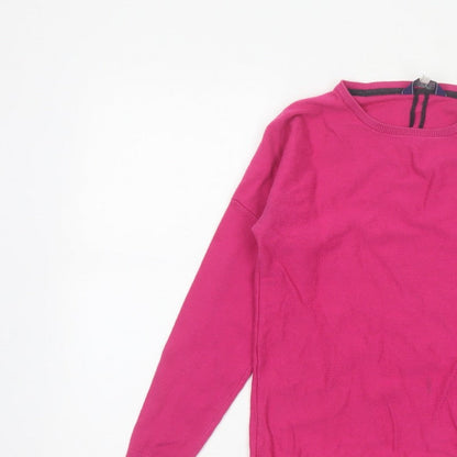 Joules Women’s Pink UK 6 Round Neck Knit Pullover Jumper Logo