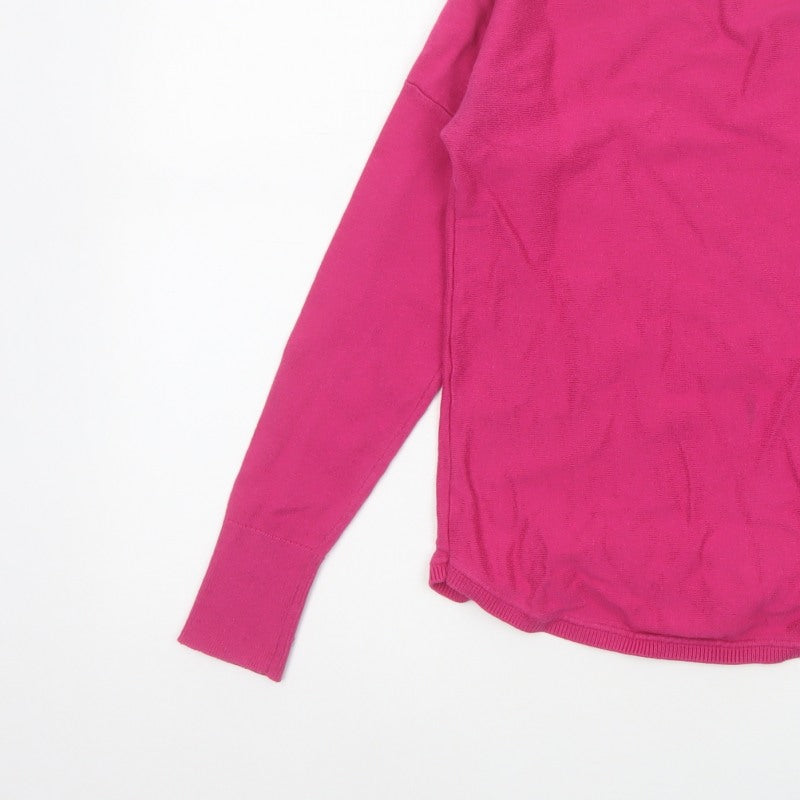 Joules Women’s Pink UK 6 Round Neck Knit Pullover Jumper Logo