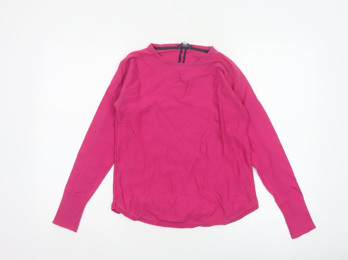 Joules Women’s Pink UK 6 Round Neck Knit Pullover Jumper Logo