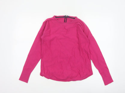 Joules Women’s Pink UK 6 Round Neck Knit Pullover Jumper Logo