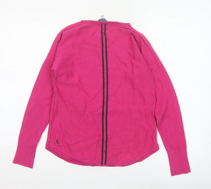 Joules Women’s Pink UK 6 Round Neck Knit Pullover Jumper Logo