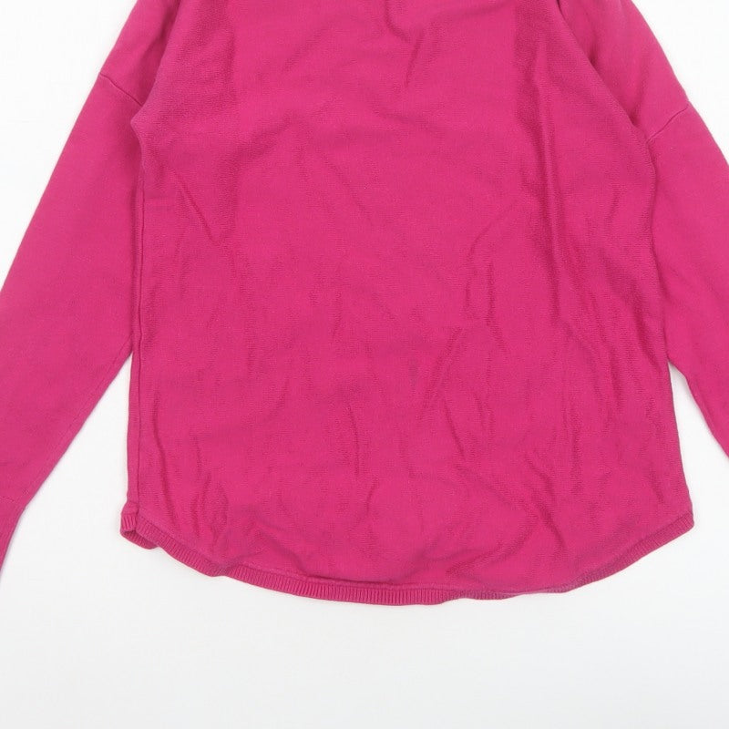 Joules Women’s Pink UK 6 Round Neck Knit Pullover Jumper Logo