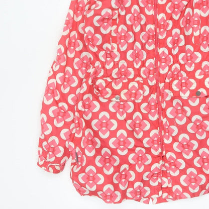 TOG24 Women's Pink Geometric Hooded Jacket UK 14 Lightweight Outdoor