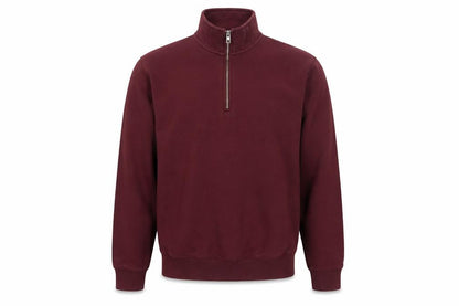 French Connection Men's Burgundy M 1/4 Zip High Neck Sweatshirt