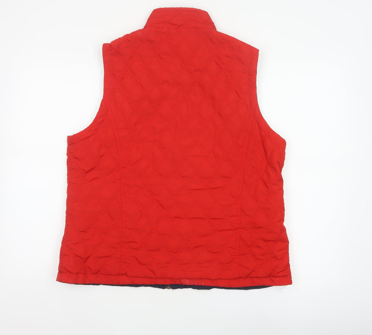 Dash Women Red UK 18 Quilted Padded Zip Waistcoat Gilet