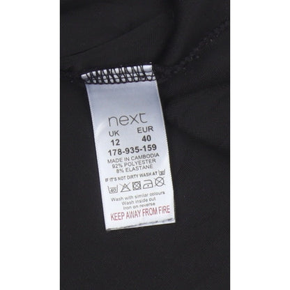 Next Women’s Black UK 12 Velvet Stretch Basic Cap Sleeve T-Shirt