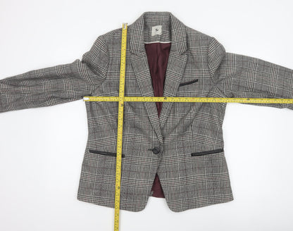 Tu Women’s Grey Check Blazer Size 18 Lined Single-Breasted Jacket