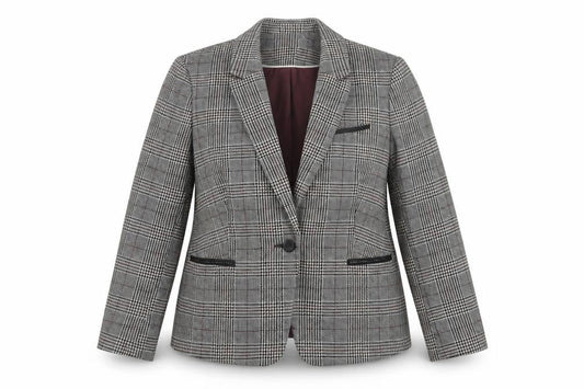 Tu Women’s Grey Check Blazer Size 18 Lined Single-Breasted Jacket