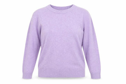 Marks and Spencer Women Purple L Crew Neck Knit Wool Blend Jumper