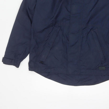 Wynnster Men's Blue Small Hooded Stowaway Waterproof Rain Jacket