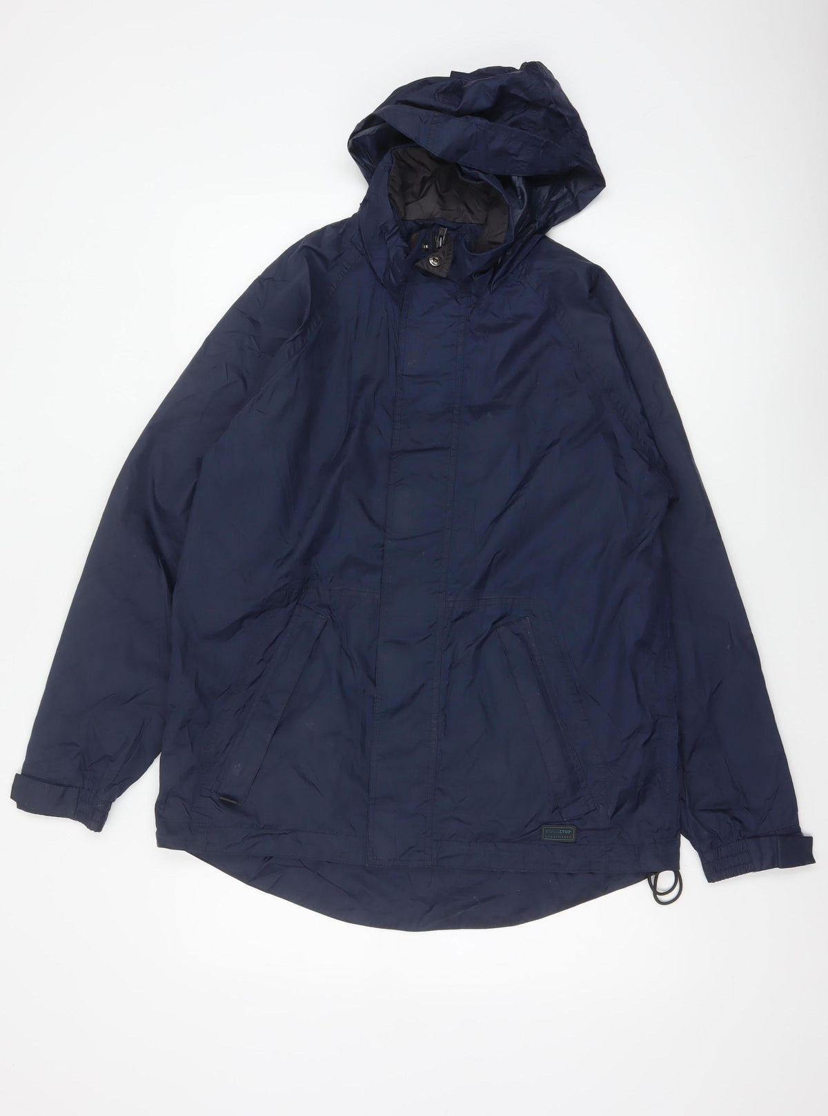 Wynnster Men's Blue Small Hooded Stowaway Waterproof Rain Jacket