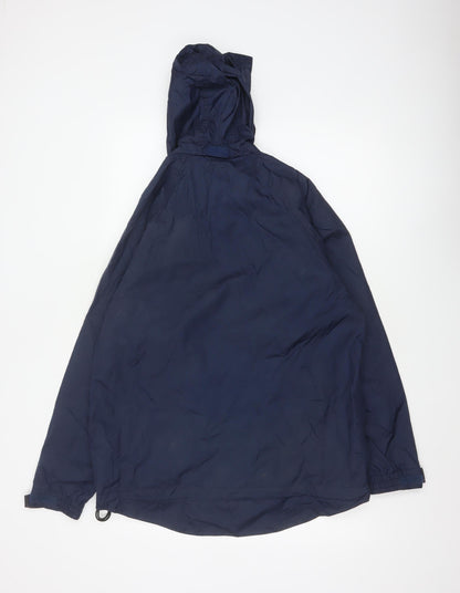 Wynnster Men's Blue Small Hooded Stowaway Waterproof Rain Jacket