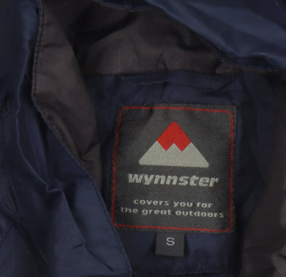 Wynnster Men's Blue Small Hooded Stowaway Waterproof Rain Jacket