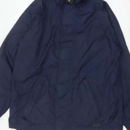 Wynnster Men's Blue Small Hooded Stowaway Waterproof Rain Jacket