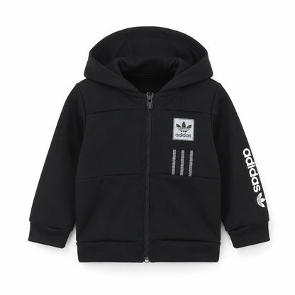 adidas Unisex Baby Black 9-12 Months Hooded Full Zip Track Jacket