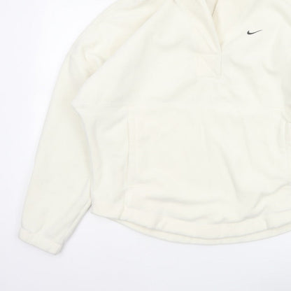 Nike Women’s Ivory S Therma-FIT 1/4 Zip Fleece Sweatshirt Pockets