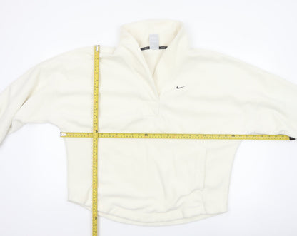 Nike Women’s Ivory S Therma-FIT 1/4 Zip Fleece Sweatshirt Pockets