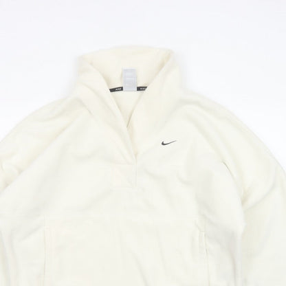 Nike Women’s Ivory S Therma-FIT 1/4 Zip Fleece Sweatshirt Pockets
