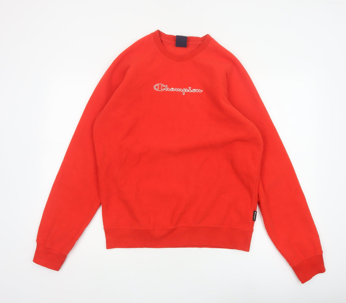 Champion Men's Red M Fleece Crew Neck Pullover Sweatshirt Logo