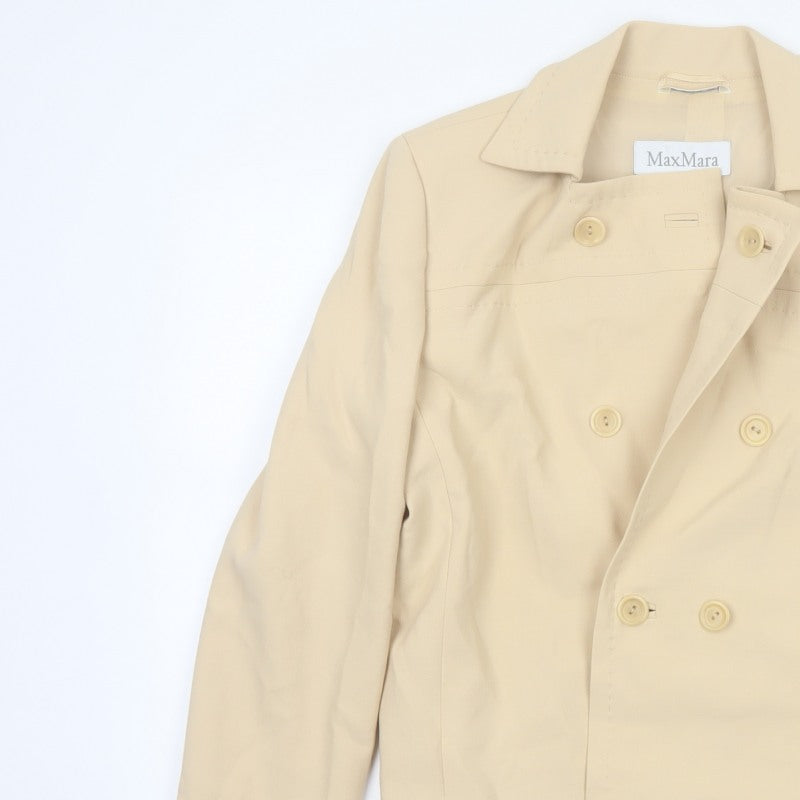 Max Mara Women’s Beige UK 12 Cropped Double-Breasted Jacket