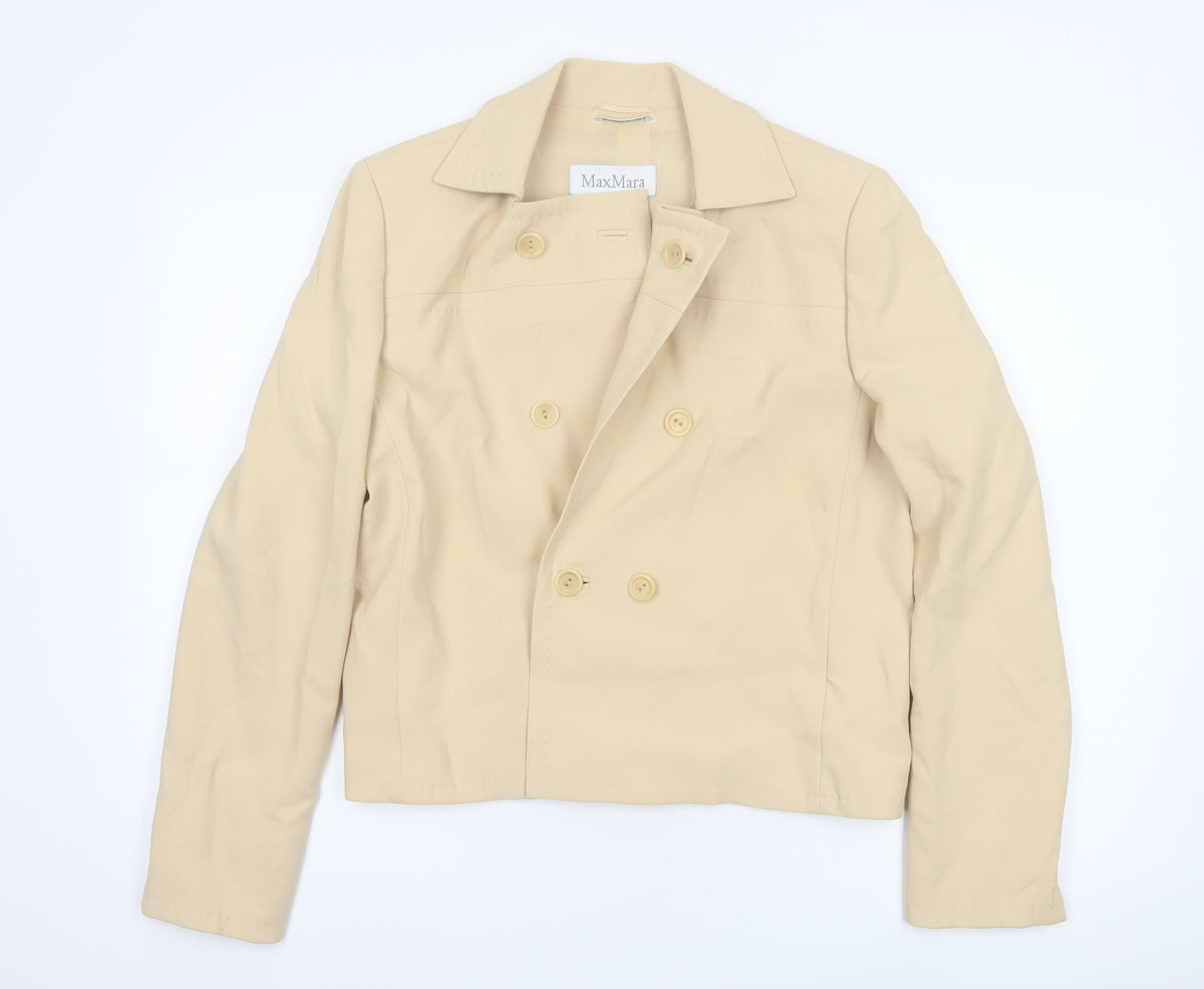 Max Mara Women’s Beige UK 12 Cropped Double-Breasted Jacket