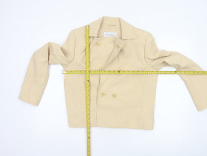 Max Mara Women’s Beige UK 12 Cropped Double-Breasted Jacket