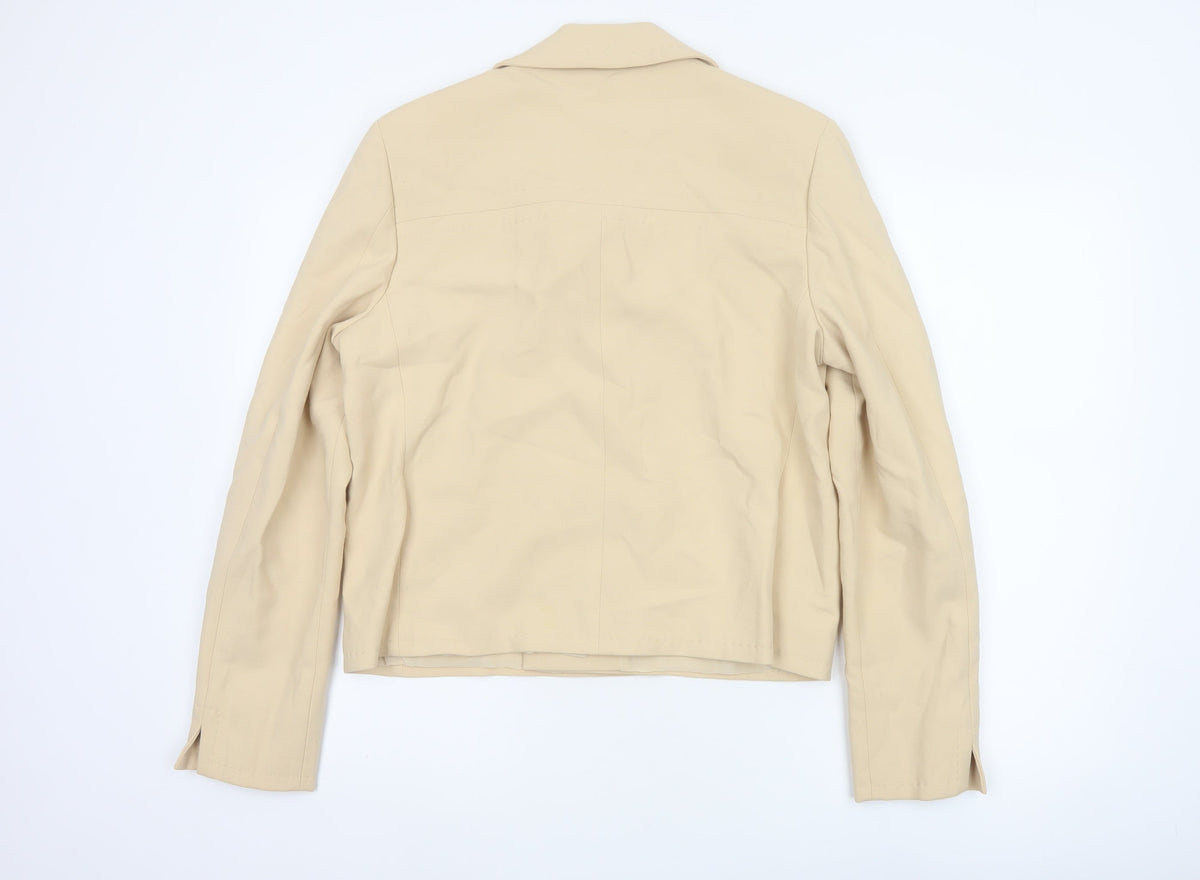Max Mara Women’s Beige UK 12 Cropped Double-Breasted Jacket