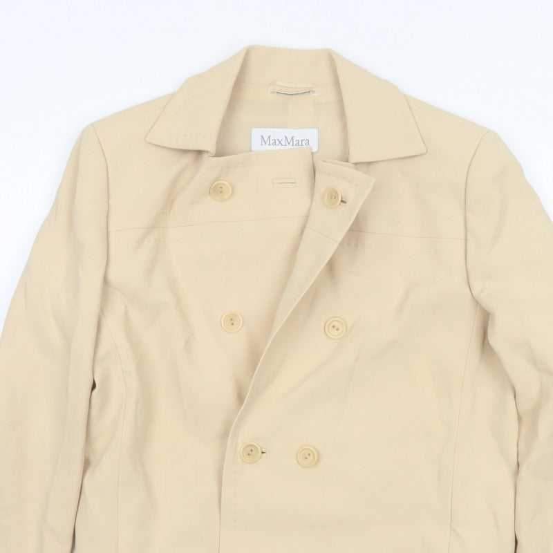 Max Mara Women’s Beige UK 12 Cropped Double-Breasted Jacket
