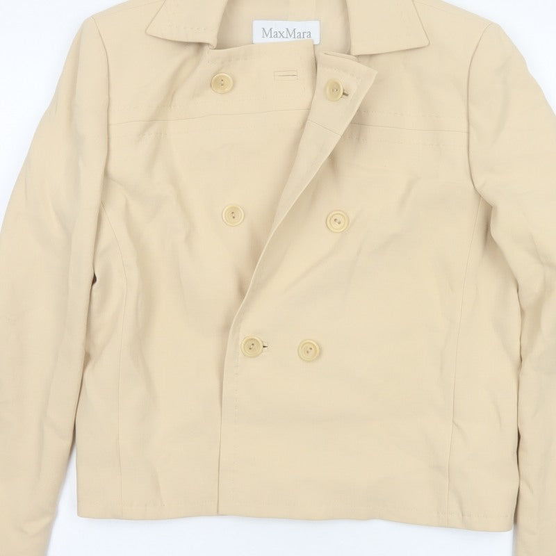 Max Mara Women’s Beige UK 12 Cropped Double-Breasted Jacket