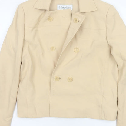 Max Mara Women’s Beige UK 12 Cropped Double-Breasted Jacket