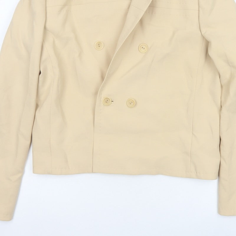 Max Mara Women’s Beige UK 12 Cropped Double-Breasted Jacket