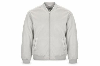 Primark Men Grey M Faux Suede Bomber Jacket Full Zip