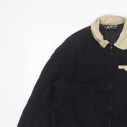 Couture Women’s Black Cotton Zip Jacket UK 8 Beige Collar Logo