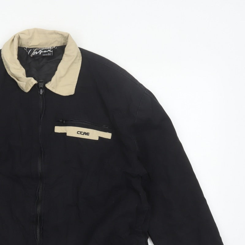 Couture Women’s Black Cotton Zip Jacket UK 8 Beige Collar Logo