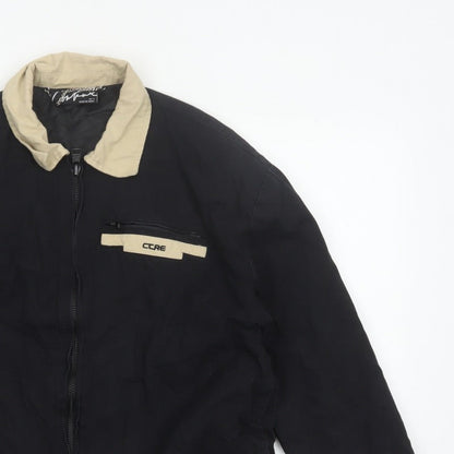 Couture Women’s Black Cotton Zip Jacket UK 8 Beige Collar Logo